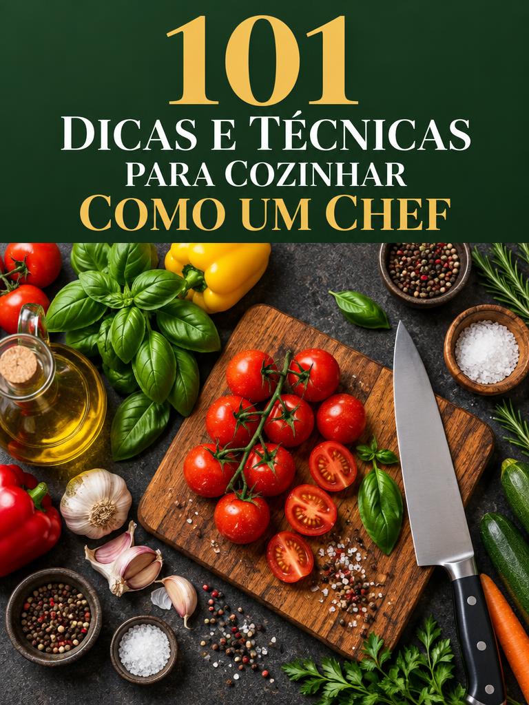 Capa de 101 dicas e técnicas para cozinhar como um chef